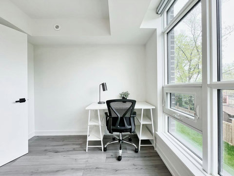 Bright, organized work area with everything you need for remote work