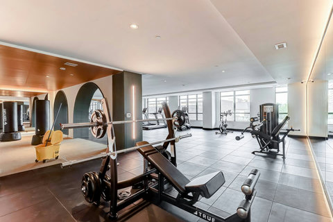 Stay active with full access to the building’s modern fitness center