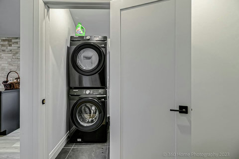 “In-suite laundry for your convenience.”