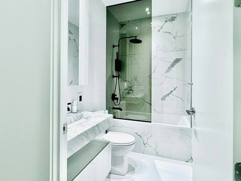 Bright bathroom with modern finishes