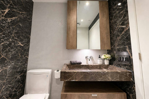 Well-maintained bathroom with essential amenities.