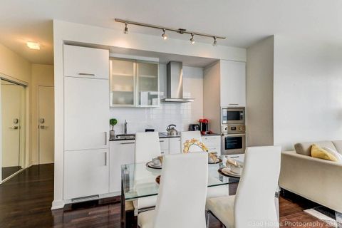 Open kitchen and dining space.