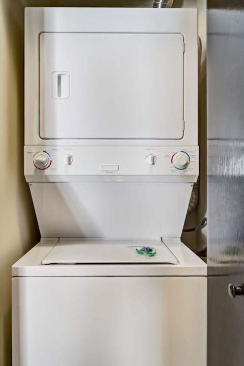 Quiet stay, washer and dryer worked fine and it was really nice to have them in the unit