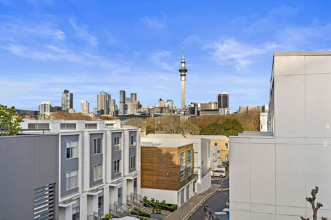 View of the Sky City Tower and CBD area from the path to the apartment