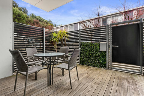 The front patio has a cover for all weather conditions.