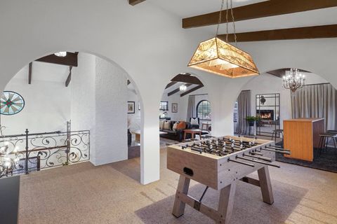 Living room and bar through the arches.