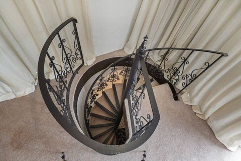 The spiral staircase.