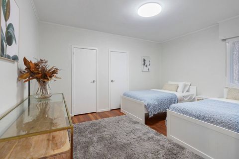 The twin singles in the two bedrooms are able to be used by adults or kids.