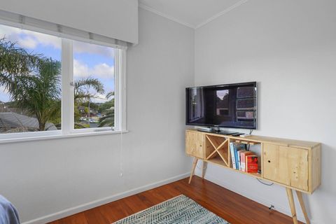 One of the bedrooms has a flatscreen tv.