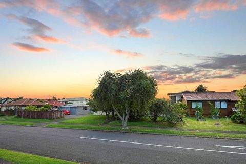 The sunset view from the back deck of the home.