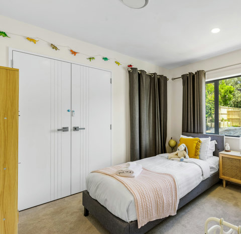 The final bedroom, five, has one bed, the perfect kids' retreat.