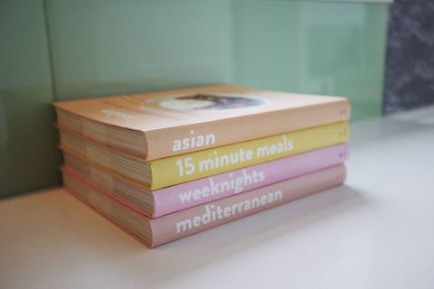 Even cook books are coloured for decoration.