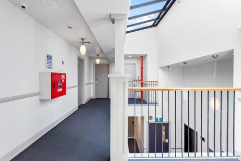 You will need to climb a flight off stairs from the elevator that stops on the 14th floor.