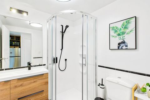 There is plenty of room on the vanity for all your personal items.