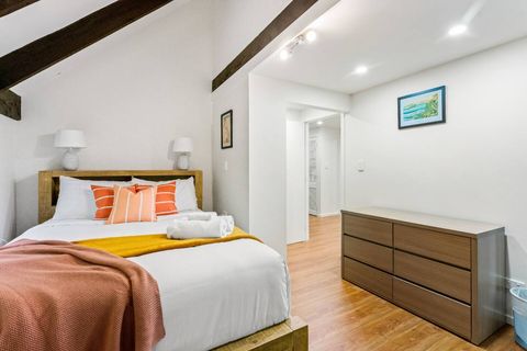 The bedroom has a Queen size bed but still manages to feel cosy and snug.