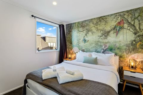 The bedrooms each have a stunning feature wall.