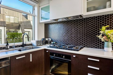 The kitchen has everything within an arms reach like a well-designed kitchen should.