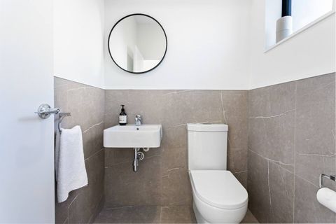 The half bathroom downstairs.