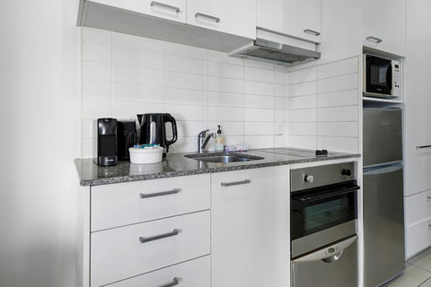 The kitchen is fully equipped with everything you need to self-cater.
