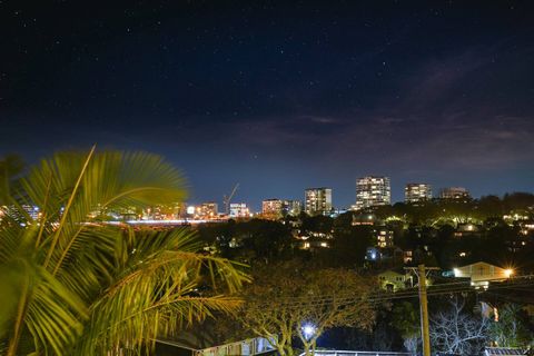 View of the infamous Pink Walkway at night.