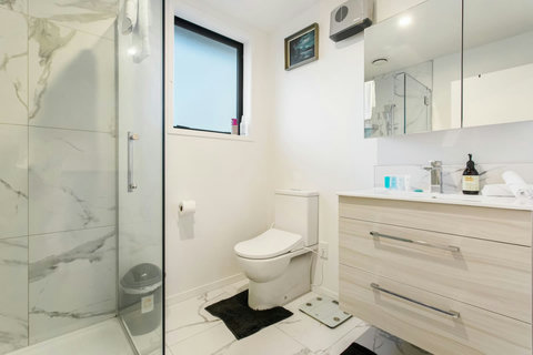 There is plenty of storage space if you are staying longer.