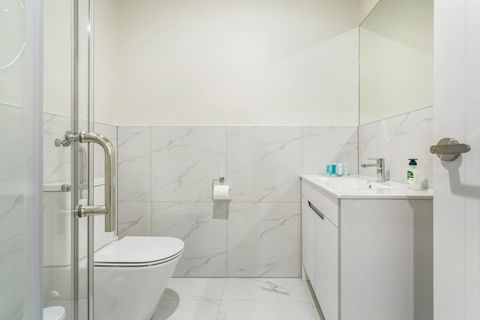 Main bathroom has shower, toilet and basin with plenty of space to get ready.