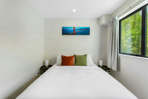 View of the greenery from the bedroom window.