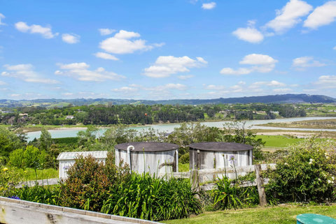 Great view from deck overlooking the estuary and farmlands.
