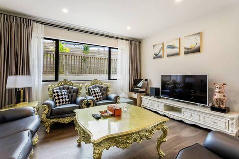 Living area with Asian influenced furniture.