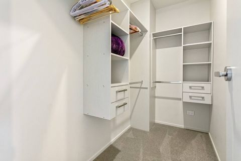 Walk-in dressing room in the main bedroom. Plenty of storage here for hanging clothes, shoes, folded clothes and suitcases.