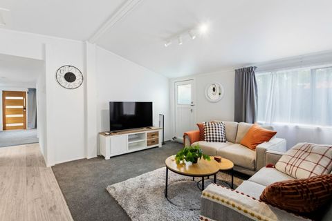 The large-screen TV has Netflix, so you can sit back and relax while watching a great movie.