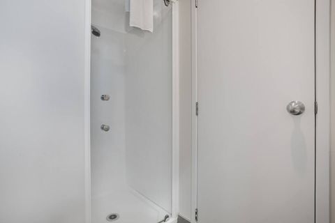 The shower box in the ensuite bathroom.