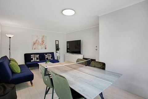 The table tennis table doubles as a normal dining table if needed.