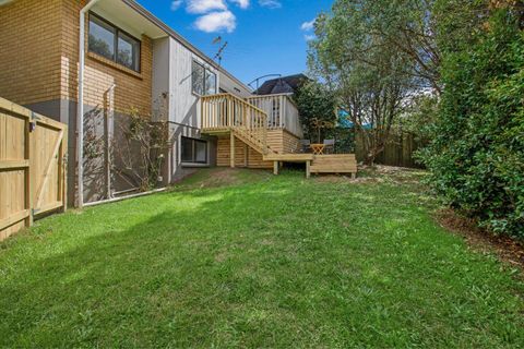 The backyard is fully fenced and is a great spot for kids to play and run around. You can watch from the lower deck area.