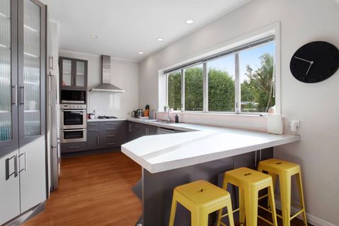 There is casual seating at the kitchen island which is perfect for breakfast dining.