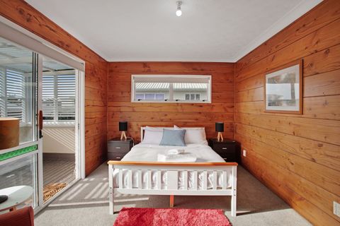 The ranch slider opens onto the deck which connects to the main living space.