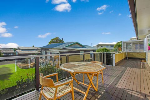 The deck runs from the bedroom through to the living spaces.