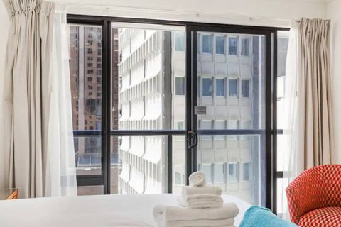 Open the ranch slider to let in the breeze or city noise.