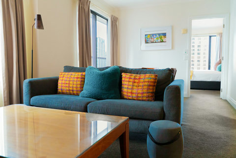 The apartment is bright and airy with space to breathe.