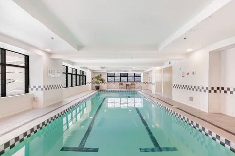 The salt-water pool is indoors and is lovely for a swim.