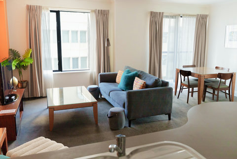 There is plenty of natural light that floods the living and dining room.