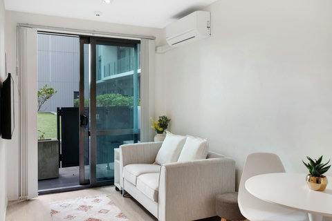 The living room has an air-conditioning unit that will keep it warm in winter and cool in summer.