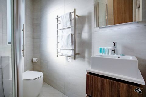 Step out of the shower and enjoy warm fluffy towels from the heated towel rail.
