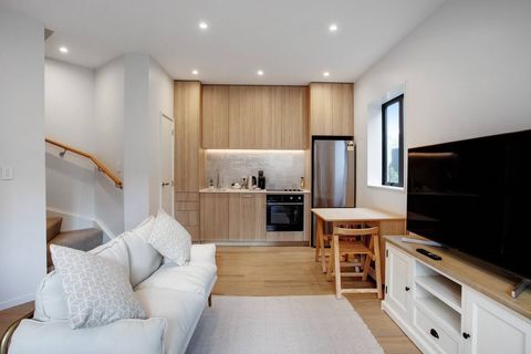 The open-plan living, dining and kitchen area are on the ground floor.