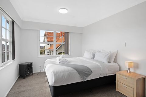 The Queen bed is inviting with its crisp white hotel quality sheets and pillowcases.