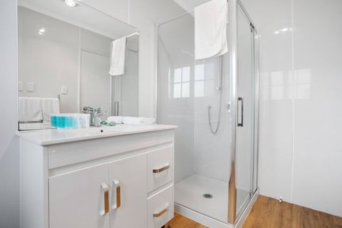 There is plenty of room on the vanity unit to spread your items out.