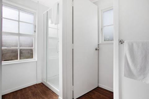 Enjoy a shower in the glass shower box.