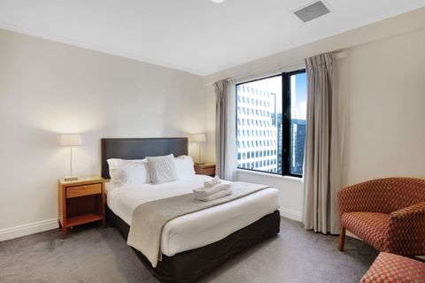 You can shut the light out by closing the drapes or leave them open to enjoy the city views.