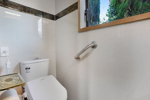 The bidet toilet is tucked around the corner which is great for privacy.