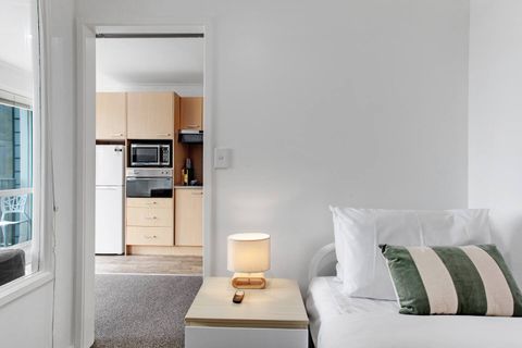 You can close the door from the living space into the single bedroom for privacy.